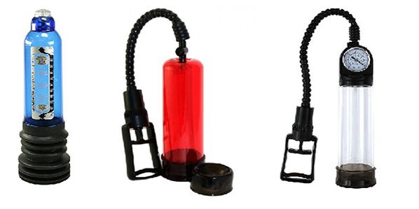 Διαφορετικοί τύποι αντλιών που αυξάνουν το μέγεθος του πέους